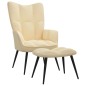 vidaXL Silla de relajación con reposapiés terciopelo blanco crema vidaXL Silla de relajación con reposapiés terciopelo blanco crema