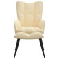 vidaXL Silla de relajación con reposapiés terciopelo blanco crema vidaXL Silla de relajación con reposapiés terciopelo blanco crema