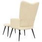 vidaXL Silla de relajación con reposapiés terciopelo blanco crema vidaXL Silla de relajación con reposapiés terciopelo blanco crema