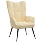 vidaXL Silla de relajación con reposapiés terciopelo blanco crema vidaXL Silla de relajación con reposapiés terciopelo blanco crema