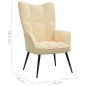 vidaXL Silla de relajación con reposapiés terciopelo blanco crema vidaXL Silla de relajación con reposapiés terciopelo blanco crema