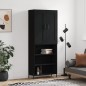 vidaXL Aparador alto madera contrachapada negro 69,5x34x180 cm vidaXL Aparador alto madera contrachapada negro 69,5x34x180 cm