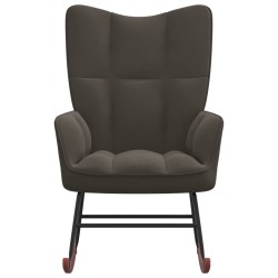 vidaXL Silla mecedora de terciopelo gris oscuro