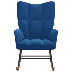 vidaXL Silla mecedora de terciopelo azul