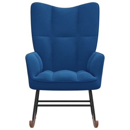 vidaXL Silla mecedora de terciopelo azul