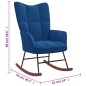 vidaXL Silla mecedora de terciopelo azul vidaXL Silla mecedora de terciopelo azul