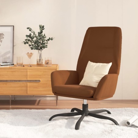 vidaXL Sillón de relax de piel de ante sintético marrón