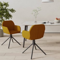 vidaXL Sillas de comedor giratorias 2 unidades terciopelo marrón