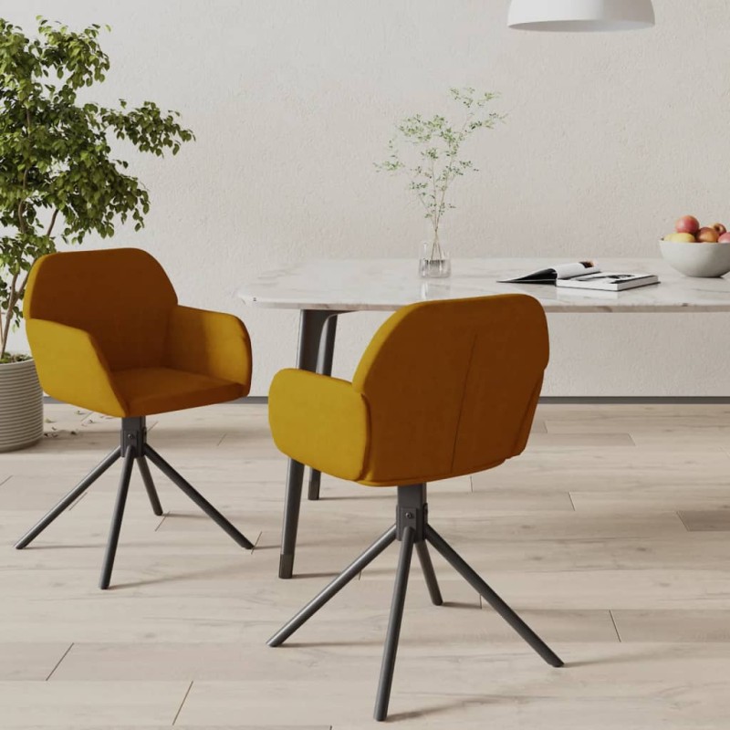 vidaXL Sillas de comedor giratorias 2 unidades terciopelo marrón