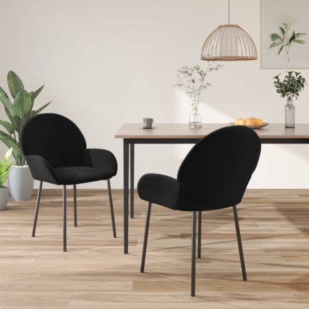 vidaXL Sillas de comedor 2 unidades terciopelo negro