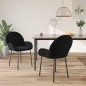 vidaXL Sillas de comedor 2 unidades terciopelo negro