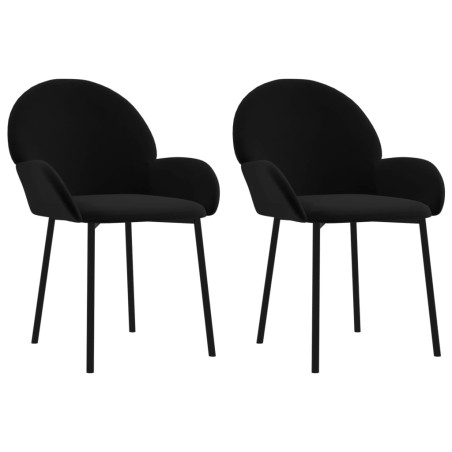 vidaXL Sillas de comedor 2 unidades terciopelo negro