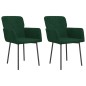 vidaXL Sillas de comedor 2 unidades terciopelo verde oscuro vidaXL Sillas de comedor 2 unidades terciopelo verde oscuro