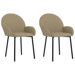 vidaXL Sillas de comedor 2 unidades cuero sintético color capuchino