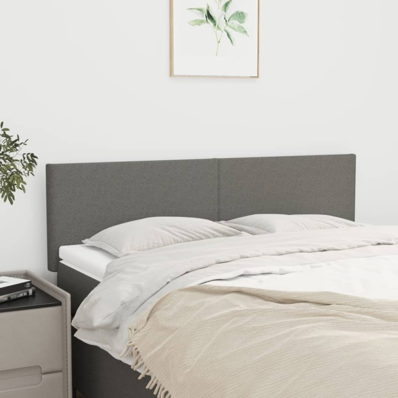 vidaXL Cabeceros 2 unidades tela gris oscuro 72x5x78/88 cm vidaXL Cabeceros 2 unidades tela gris oscuro 72x5x78/88 cm