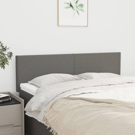 vidaXL Cabeceros 2 unidades tela gris oscuro 72x5x78/88 cm