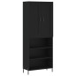 vidaXL Aparador alto madera contrachapada negro 69,5x34x180 cm vidaXL Aparador alto madera contrachapada negro 69,5x34x180 cm