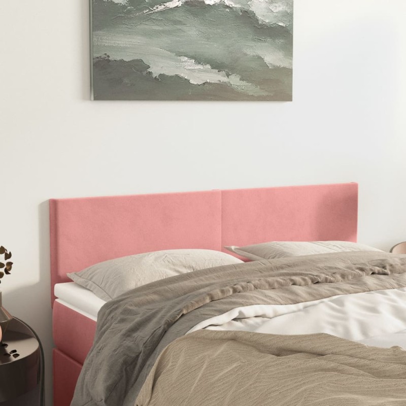 vidaXL Cabeceros 2 unidades terciopelo rosa 72x5x78/88 cm vidaXL Cabeceros 2 unidades terciopelo rosa 72x5x78/88 cm