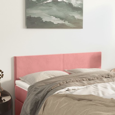 vidaXL Cabeceros 2 unidades terciopelo rosa 72x5x78/88 cm