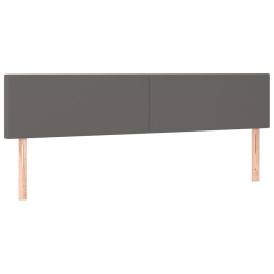 vidaXL Cabeceros 2 unidades de cuero sintético gris 90x5x78/88cm