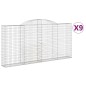 vidaXL Cestas de gaviones 9 uds forma de arco hierro 300x30x140/160 cm vidaXL Cestas de gaviones 9 uds forma de arco hierro 300x30x140/160 cm