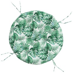 vidaXL Cojín redondo tela Oxford estampado de hojas Ø 100x11 cm
