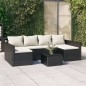 vidaXL Set de muebles de jardín 2 pzas y cojines ratán sintético negro vidaXL Set de muebles de jardín 2 pzas y cojines ratán sintético negro