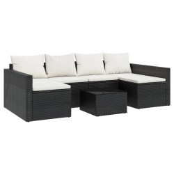 vidaXL Set de muebles de jardín 2 pzas y cojines ratán sintético negro