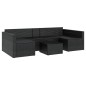 vidaXL Set de muebles de jardín 2 pzas y cojines ratán sintético negro vidaXL Set de muebles de jardín 2 pzas y cojines ratán sintético negro