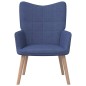 vidaXL Silla de relajación con reposapiés tela azul vidaXL Silla de relajación con reposapiés tela azul