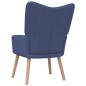 vidaXL Silla de relajación con reposapiés tela azul vidaXL Silla de relajación con reposapiés tela azul