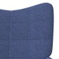 vidaXL Silla de relajación con reposapiés tela azul vidaXL Silla de relajación con reposapiés tela azul
