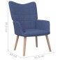 vidaXL Silla de relajación con reposapiés tela azul vidaXL Silla de relajación con reposapiés tela azul