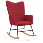 vidaXL Silla mecedora con reposapiés tela rojo tinto vidaXL Silla mecedora con reposapiés tela rojo tinto