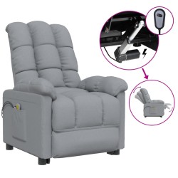vidaXL Sillón de masaje eléctrico tela gris claro