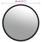 vidaXL Espejo de tráfico convexo para interior acrílico negro Ø40 cm vidaXL Espejo de tráfico convexo para interior acrílico negro Ø40 cm