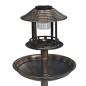 vidaXL Bebedero decorativo para pájaros con luces LED solares plástico vidaXL Bebedero decorativo para pájaros con luces LED solares plástico