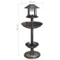 vidaXL Bebedero decorativo para pájaros con luces LED solares plástico vidaXL Bebedero decorativo para pájaros con luces LED solares plástico