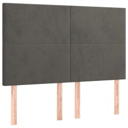 vidaXL Cabeceros 4 unidades terciopelo gris oscuro 72x5x78/88 cm