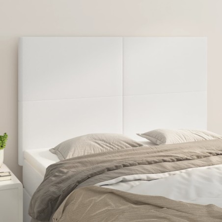 vidaXL Cabeceros 4 unidades cuero sintético blanco 72x5x78/88 cm