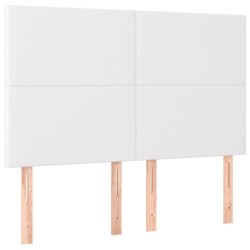 vidaXL Cabeceros 4 unidades cuero sintético blanco 72x5x78/88 cm