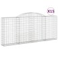 vidaXL Cestas gaviones 15 uds forma de arco hierro 300x30x120/140 cm vidaXL Cestas gaviones 15 uds forma de arco hierro 300x30x120/140 cm