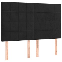 vidaXL Cabeceros 4 unidades terciopelo negro 72x5x78/88 cm