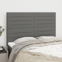 vidaXL Cabeceros 4 unidades tela gris oscuro 72x5x78/88 cm
