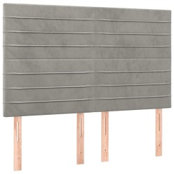 vidaXL Cabeceros 4 unidades terciopelo gris claro 72x5x78/88 cm
