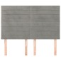 vidaXL Cabeceros 4 unidades terciopelo gris claro 72x5x78/88 cm