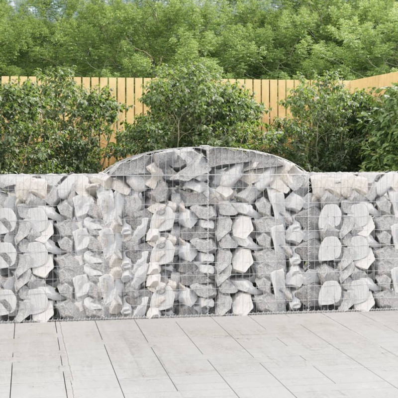vidaXL Cestas de gaviones 13 uds forma arco hierro 300x30x100/120 cm vidaXL Cestas de gaviones 13 uds forma arco hierro 300x30x100/120 cm