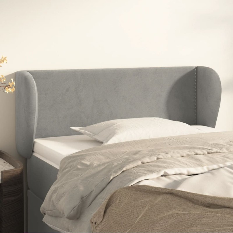 vidaXL Cabecero de terciopelo gris claro 93x23x78/88 cm vidaXL Cabecero de terciopelo gris claro 93x23x78/88 cm