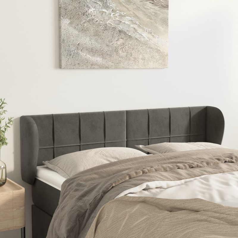 vidaXL Cabecero de terciopelo gris oscuro 147x23x78/88 cm vidaXL Cabecero de terciopelo gris oscuro 147x23x78/88 cm