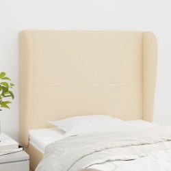 vidaXL Cabecero con orejas de tela color crema 83x23x118/128 cm